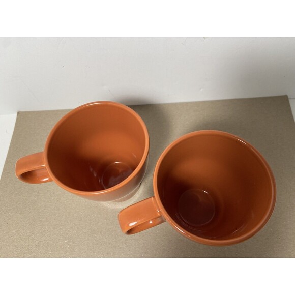 IKEA Fargrit Stacking Coffee Tea Mug Pumpkin Orange Set of 2 - Picture 3 of 4